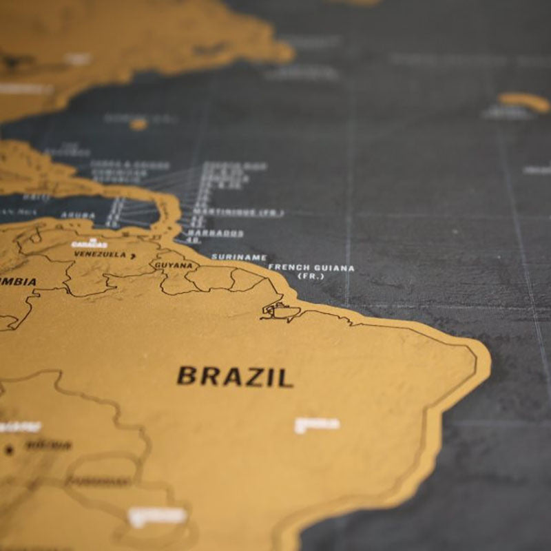 detail (brazilie) van de Kras Wereldkaart