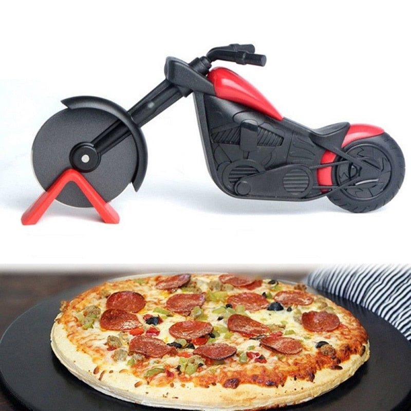 Luxe Pizzasnijder Motor | Pizza roller | Pizza Snijder Motorfiets | RVS