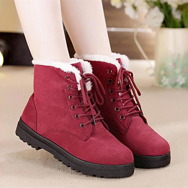 Warme Vrouwen Boots Rood